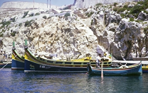 Traditional fishing boats, Malta, Europe 1971, Europe