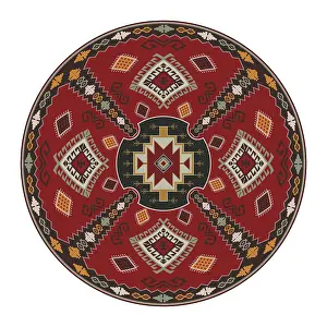 Traditional Kilim round decorative element
