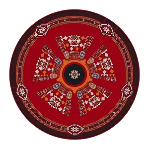 Traditional Kilim round decorative element