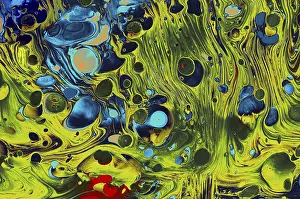 Traditional Ottoman Turkish marbling art patterns as abstract colorful background