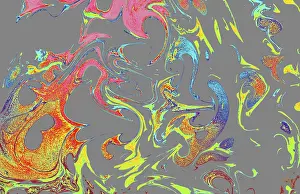 Category Historic EN Prints: Traditional Ottoman Turkish marbling art patterns as abstract colorful background