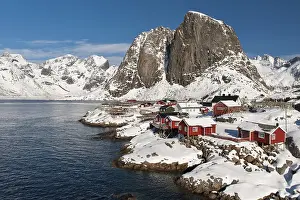 Traditional red wooden Rorbu houses