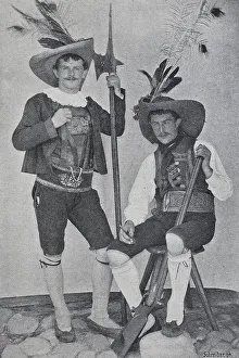Traditional traditional costume of the men of Val Gardena