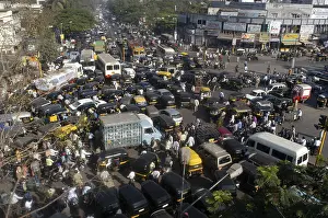 Traffic at the congested saki naka junction on the andheri ghatkopar road