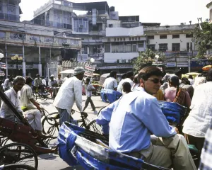 Traffic, here in New Delhi, Agra and Central India in October 1999