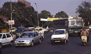Traffic, here in New Delhi, Agra and Central India in October 1999