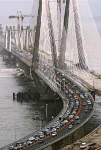 Traffic on opening day of bandra worli known rajiv gandhi sea link