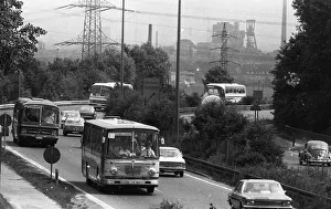 Traffic on the Ruhrschnellweg (B1) in 19 67