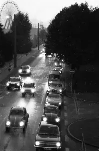 Traffic on the Ruhrschnellweg (B1) in 19 67