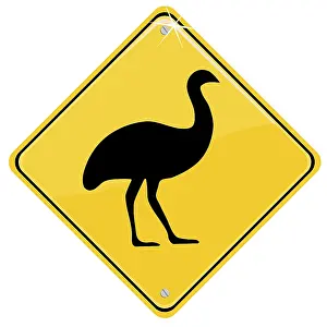 Traffic sign with an emu