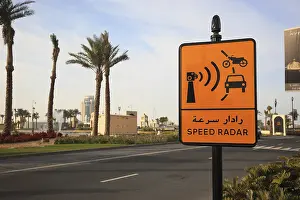 Traffic sign, indicating radar control