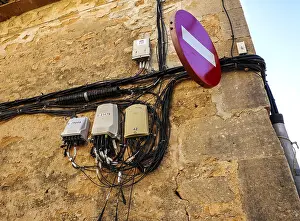 Traffic sign in the old town of Santanyi