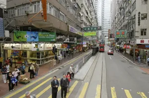 Traffic in the streets of Hong kong, China