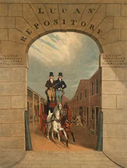Training a couple at a carriage in Lucas's Yard