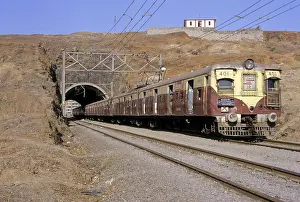 Trains Railways passing through tunnel at Belapur