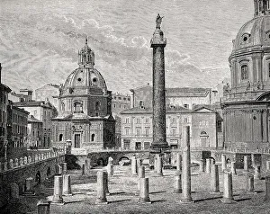 The Trajan's Column, a Roman triumphal column in Rome