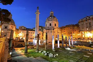 Trajan's Columns at the Blue Hour