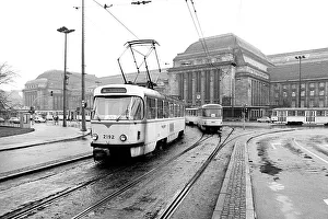 Tram in front of the main train station
