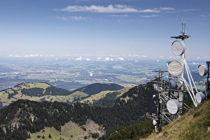 Category Mountain Landscapes Prints: Transmission mast, Wendelstein Mountains