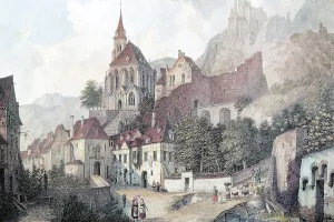 Trarbach on the Moselle river, about 1830