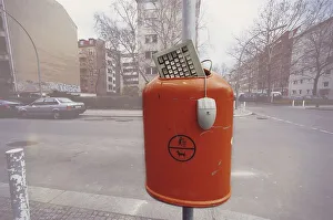 Trash can, keyboard, mouse, Berlin