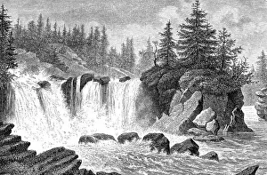 Traunfall waterfall near Gmunden an der Traun