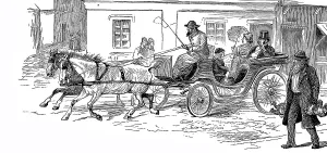 Travelling by horse-drawn carriage