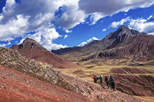 Framed Print : Trekking group in the Rainbow Mountains