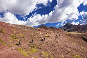 Framed Print : Trekking group in the Rainbow Mountains Framed Print : Trekking group in the Rainbow Mountains
