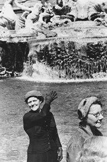 Trevi Fountain 1950s. A fountain located at Piazza di Trevi in central Rome