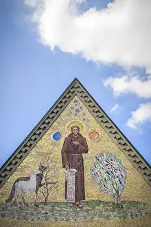 Triangular mosaic depicting St
