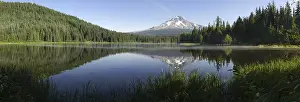Category Mountain Landscapes Prints: Trillium Lake reflecting Mount Hood Volcano