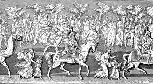 Triumphal procession of Theodosius on the former Theodosius Column in Constantinople Opel