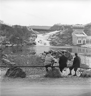 Trondheim Norway 1949. A view over the nature near the city with Nidelva river. Kristoffersson ref AU40-8