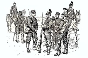 Troops from southern Germany, Wuerttemberger on the left