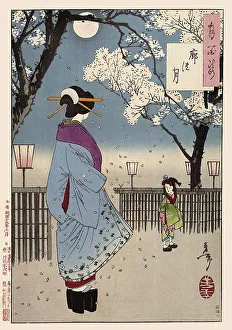 Tsukioka Yoshitoshi (1839 - 9 June 1892) one of the last great masters of the classical Japanese colour woodcut