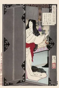 Tsukioka Yoshitoshi (1839 - 9 June 1892) one of the last great masters of the classical Japanese colour woodcut