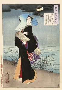 Tsukioka Yoshitoshi (1839 - 9 June 1892) one of the last great masters of the classical Japanese colour woodcut
