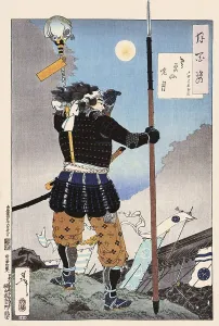 Tsukioka Yoshitoshi (1839 - 9 June 1892) one of the last great masters of the classical Japanese colour woodcut
