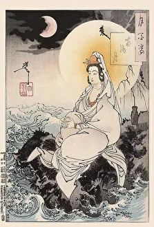 Tsukioka Yoshitoshi (1839 - 9 June 1892) one of the last great masters of the classical Japanese colour woodcut