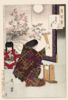 Tsukioka Yoshitoshi (1839 - 9 June 1892) one of the last great masters of the classical Japanese colour woodcut