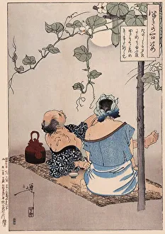 Tsukioka Yoshitoshi (1839 - 9 June 1892) one of the last great masters of the classical Japanese colour woodcut