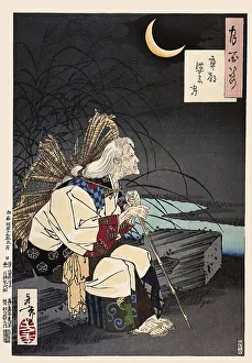 Tsukioka Yoshitoshi (1839 - 9 June 1892) one of the last great masters of the classical Japanese woodblock print