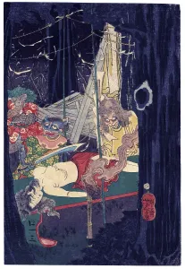 Tsukioka Yoshitoshi (30 April 1839 - 9 June 1892) (Japanese: 月岡 芳年)