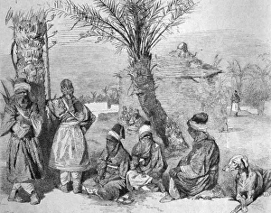 A Tuaregs camp in an oasis of the Sahara