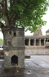 Tulsi vrindavan in stone at ardhnari nateshwar temple