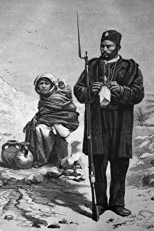 Tunisian soldiers, historical illustration