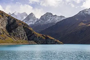 The turquoise Lac de Moiry reservoir