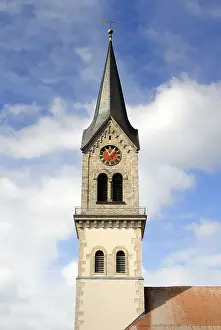 Tuttlingen - the historical clock-tower from the church saint peter an paul - Baden Wuerttemberg