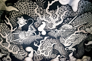 Twin Dragon Painting, ceiling painting by artist Koizumi Junsaku